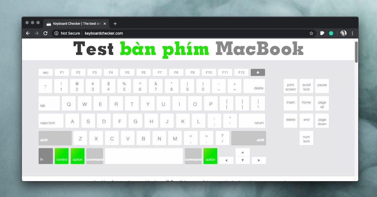 Hướng dẫn cách test bàn phím MacBook đơn giản tại nhà khi mua máy cũ