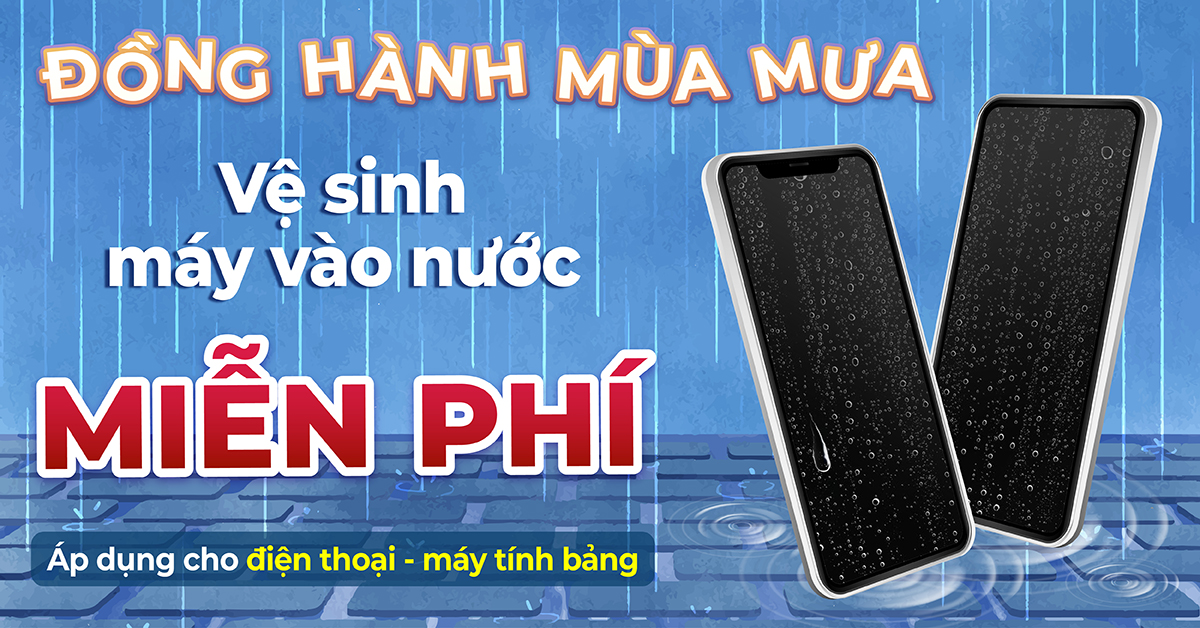 Đồng hành mùa mưa – Viện Di Động hỗ trợ Sấy khô và Vệ sinh máy vào nước MIỄN PHÍ