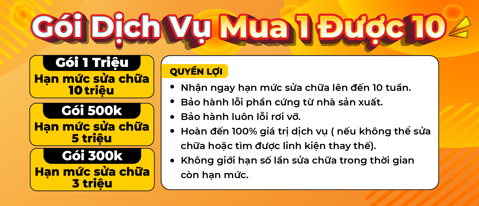 Gói Dịch Vụ Mua 1 được 10